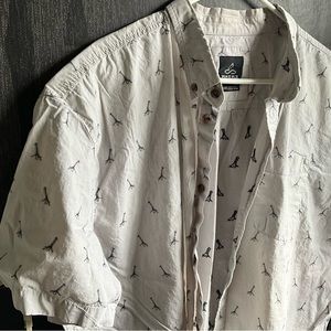 PRANA Button down mens shirt casual giraffes pattern XXL